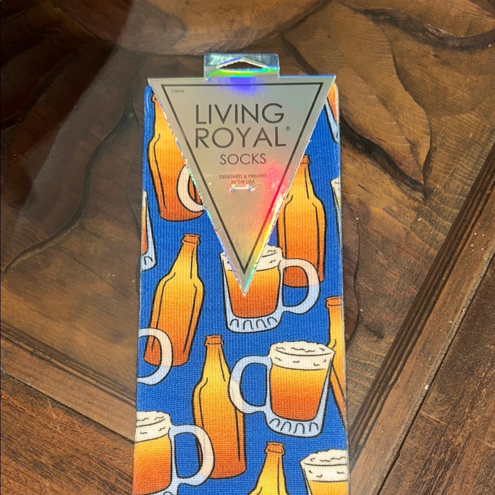 Living Royal Blue Beer Socks